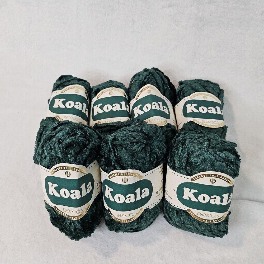 7 Skein VTG Koala Forest Green 371 Yarn Berroco Gold Quality Knit Crochet Chunky